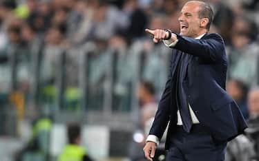 Juventus coach Massimiliano Allegri gesture during the italian Serie A soccer match Juventus FC vs US Cremonese at the Allianz Stadium in Turin, Italy, 14 May 2023 ANSA/ALESSANDRO DI MARCO
