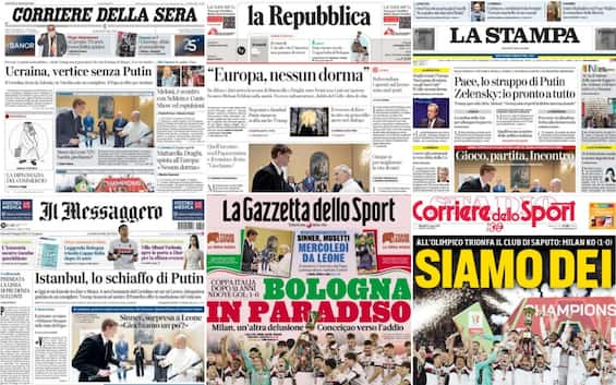 Le prime pagine dei quotidiani di oggi 15 maggio: la rassegna stampa Le prime pagine dei quotidiani di oggi 15 maggio: la rassegna stampa