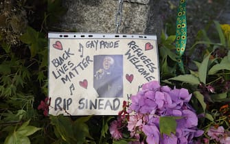 Tributes outside the former home of Sinead O'Connor in Bray, Co Wicklow, ahead of the late singer's funeral today. Picture date: Tuesday August 8, 2023.