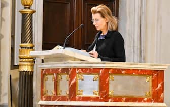 Roma, Funerali di Pietro Genuardi nella Chiesa degli Artisti - Nella foto: Daniela Poggi