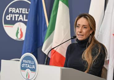 Arianna Meloni interviene al  Teatro del Maggio Musicale durante il Congresso di Fratelli d Italia a Firenze 21 Gennaio  2024  ANSA/CLAUDIO GIOVANNINI