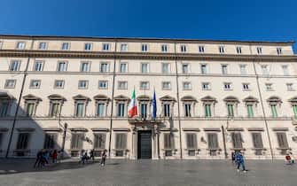 Rome, Italy - March 03, 2019: view of Palazzo Chigi, headquarters of the Government of the Italian Republic and residence of the president of the Coun