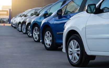 Cars in a row. Used car sales