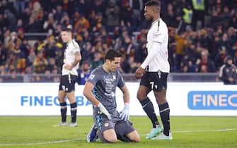 Udinese's Marco Silvestri (C) during the Italian Serie A soccer match between AS Roma and Udinese at the Olimpico stadium in Rome, Italy, 26 November 2023. ANSA/FABIO FRUSTACI