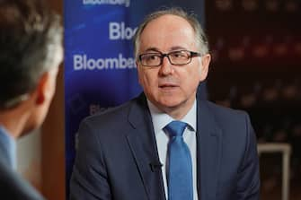 Luis Gallego, chief executive officer of International Airlines Group (IAG), speaks during a Bloomberg Television interview on the sidelines of the International Air Transport Association (IATA) annual general meeting in Istanbul, Turkey, on Monday, June 5, 2023. Global airlines stand to earn a collective $9.8 billion in profit this year, the airline industry's main lobby group said, doubling its previous estimate from December as a surge in flying in North America and Europe drives up ticket prices. Photographer: Moe Zoyari/Bloomberg via Getty Images