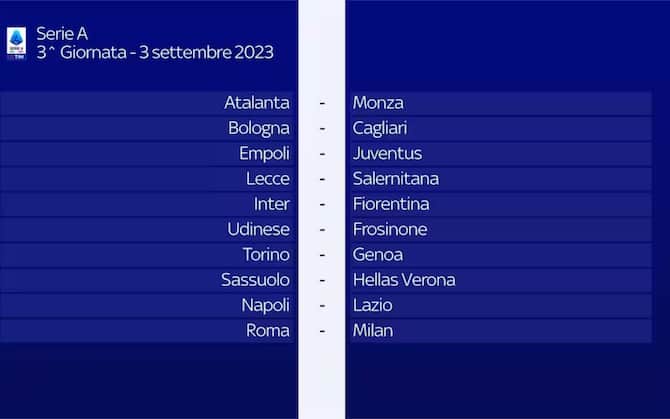 Calendario Serie A 2023 2024, tutte le giornate di campionato: date e orari