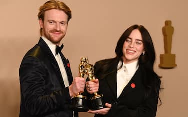Mandatory Credit: Photo by David Fisher/Shutterstock (14370028kg)
Music (Original Song) - "What Was I Made For?" from Barbie - Music and lyrics by Billie Eilish and Finneas O'Connell
96th Annual Academy Awards, Press Room, Los Angeles, California, USA - 10 Mar 2024