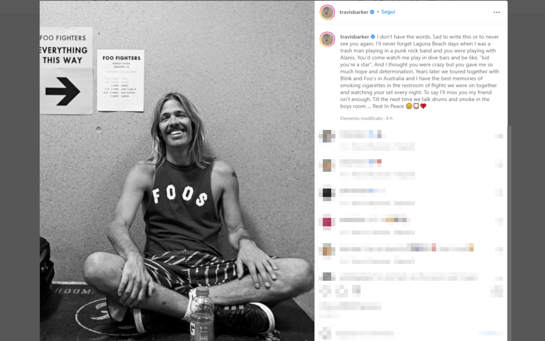 I messaggi per Taylor Hawkins