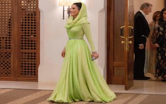 Sheikh Moza bint Nasser Al Missned of Qatar attends Crown Prince Al Hussein bin Abdullah II’s Royal Wedding Banquet at Al Husseinieh Palace in Amman, Jordan, on June 1st, 2023. Photo by Balkis Press/ABACAPRESS.COM