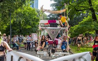 Milano. Marcia Marciona Non Tras Biciclettata in Occasione del Global gay Pride 2020