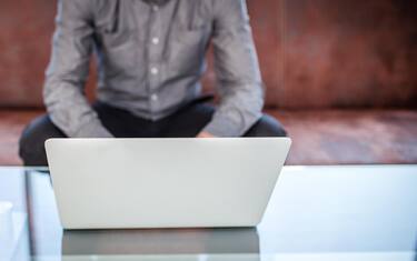 Work on a laptop - as always, the programmer pretends to work