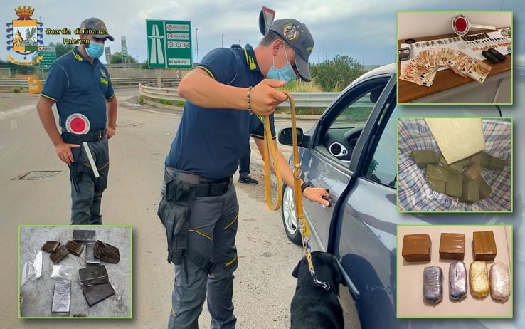 Un fermo immagine tratto da un video della guardia di finanza di Palermo, 14 settembre 2021: Un'operazione antidroga, denominata "Africo", condotta dagli specialisti del Gico del Nucleo di Polizia Economico-Finanziaria della Guardia di Finanza di Palermo, ha permesso di smantellare una vasta rete che gestiva lo spaccio di droga tra il quartiere "Zen 2" di Palermo e l'hinterland della zona occidentale del capoluogo fino a Carini. I finanzieri del comando provinciale di Palermo hanno eseguito un'ordinanza cautelare emessa dal gip del tribunale nei confronti di 9 persone.
ANSA/GUARDIA DI FINANZA EDITORIAL USE ONLY NO SALES