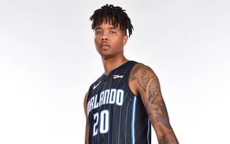 ORLANDO, FL - SEPTEMBER 30: Markelle Fultz #20 of the Orlando Magic poses for a portrait during media day on September 30, 2019 at the Amway Center in Orlando, Florida. NOTE TO USER: User expressly acknowledges and agrees that, by downloading and/or using this photograph, user is consenting to the terms and conditions of the Getty Images License Agreement. Mandatory Copyright Notice: Copyright 2019 NBAE (Photo by Fernando Medina/NBAE via Getty Images)