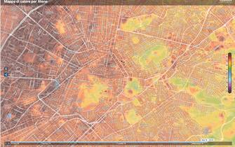 ondata calore mappa atene