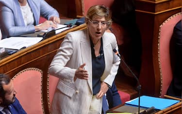 Senato,  dichiarazioni di voto e voto finale sulla riforma dell' ordinamento giudiziario e del CSM  nella foto Giulia Bongiorno (ROMA - 2022-06-16, Stefano Carofei) p.s. la foto e' utilizzabile nel rispetto del contesto in cui e' stata scattata, e senza intento diffamatorio del decoro delle persone rappresentate