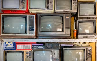 Collection of old TV sets