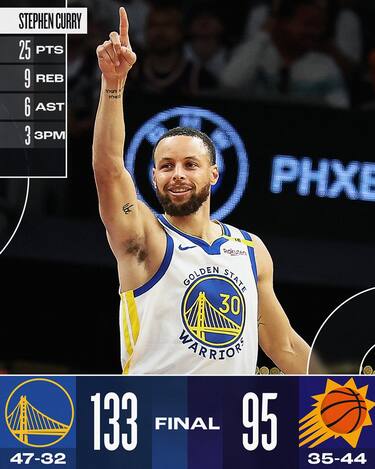 PHOENIX SUNS-GOLDEN STATE WARRIORS 95-133