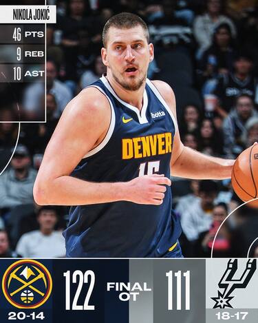 SAN ANTONIO SPUURS-DENVER NUGGETS 111-122 (OT)