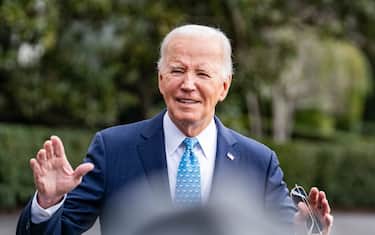 President Joe Biden is departing the White House and stopping to talk to the press on his way to an event in Miami, Florida, on January 30th, 2024. (Photo by Andrew Thomas/NurPhoto via Getty Images)