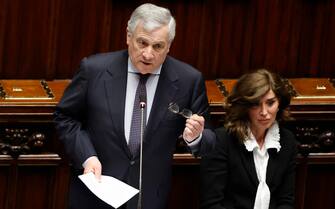 Comunicazioni del ministro degli Esteri Antonio Tajani sulle nuove missioni in Medio Oriente e Mar Rosso, presso la Camera dei Deputati, Roma, 05 marzo 2024, ANSA/VINCENZO LIVIERI
