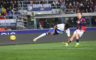 Yann Bisseck (Fc Internazionale) goal  during  Bologna FC vs Inter - FC Internazionale, Italian soccer Serie A match in Bologna, Italy, March 09 2024
