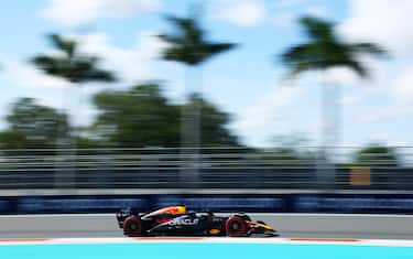 MIAMI, FLORIDA - MAY 04: Max Verstappen of the Netherlands driving the (1) Oracle Red Bull Racing RB20 on track during qualifying ahead of the F1 Grand Prix of Miami at Miami International Autodrome on May 04, 2024 in Miami, Florida. (Photo by Clive Rose - Formula 1/Formula 1 via Getty Images)