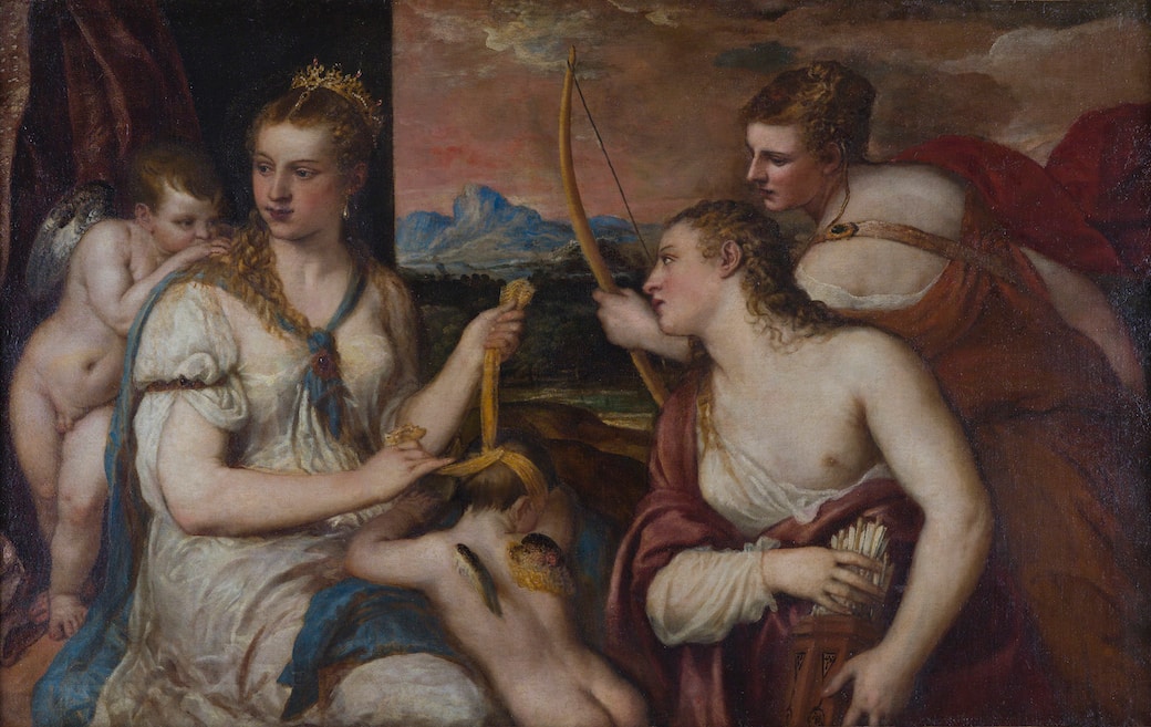 Tiziano, Venere che benda Amore