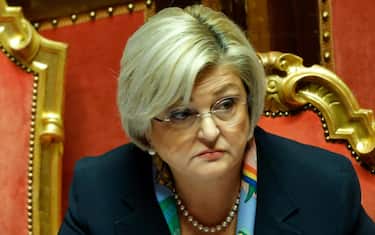 Il ministro del Lavoro Marina Elvira Calderone in Senato durante il question time, Roma, 5 Ottobre 2023. ANSA/GIUSEPPE LAMI
