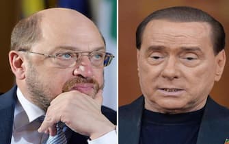 In una combo Martin Schulz e Silvio Berlusconi (D). ANSA
