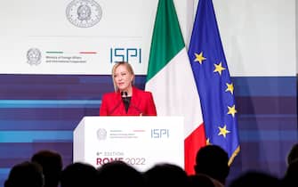 Italian Prime Minister Giorgia Meloni during the Rome MED 2022 - Mediterranean Dialogues, the annual initiative promoted by the Italian Foreign Minister and ISPI (Italian Institute of International Political Studies), in Rome, Italy, 3 December 2022. ANSA/GIUSEPPE LAMI
