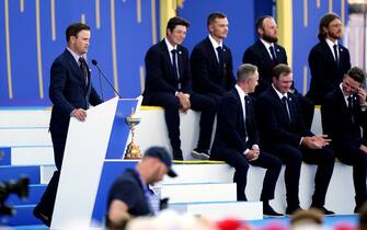 USA Captain Zach Johnson during the Ryder Cup Opening Ceremony at the Marco Simone Golf and Country Club, Rome, Italy. Picture date: Thursday September 28, 2023.