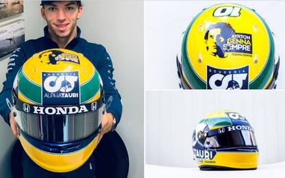 Gasly, casco speciale a Imola per Senna. FOTO