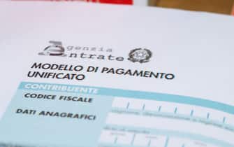 Close up of a “F24” form used for the Italian citizens to pay tax in Italy .