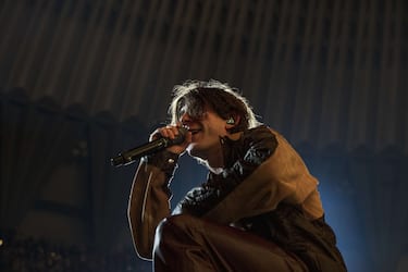 Roma 2/12 /2023 Irama & Rkomi, singing on stage. during Irama & Rkomi "No Stress Tour", Italian singer Music Concert
Nella foto: Rkomi