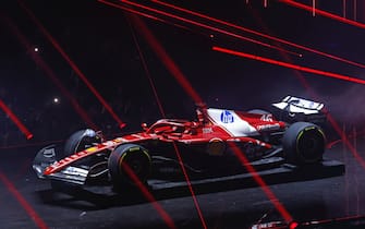 LONDON, ENGLAND - FEBRUARY 18: The Scuderia Ferrari is presented during F1 75 Live at The O2 Arena on February 18, 2025 in London, England. (Photo by Zak Mauger/Getty Images)