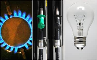 fornello gas, pompe di benzina e una lampadina