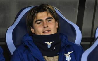 Luka Romero of S.S. LAZIO during the first leg of the round of 16 of the UEFA Europa Conference League between S.S. Lazio and AZ Alkmaar on March 7, 2023 at the Stadio Olimpico in Rome.