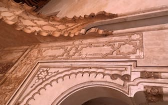 La moschea di Tinmel prima del terremoto, 10 settembre 2023. Uno dei capolavori dell'arte sacra marocchina del 12mo secolo è ormai un cumulo di macerie. Testimonianza dello splendore almohade, nel pieno delle montagne dell'Atlante, era tappa obbligata per i cultori di arte in viaggio tra Marrakech e Taroudant.   ANSA / Olga Piscitelli