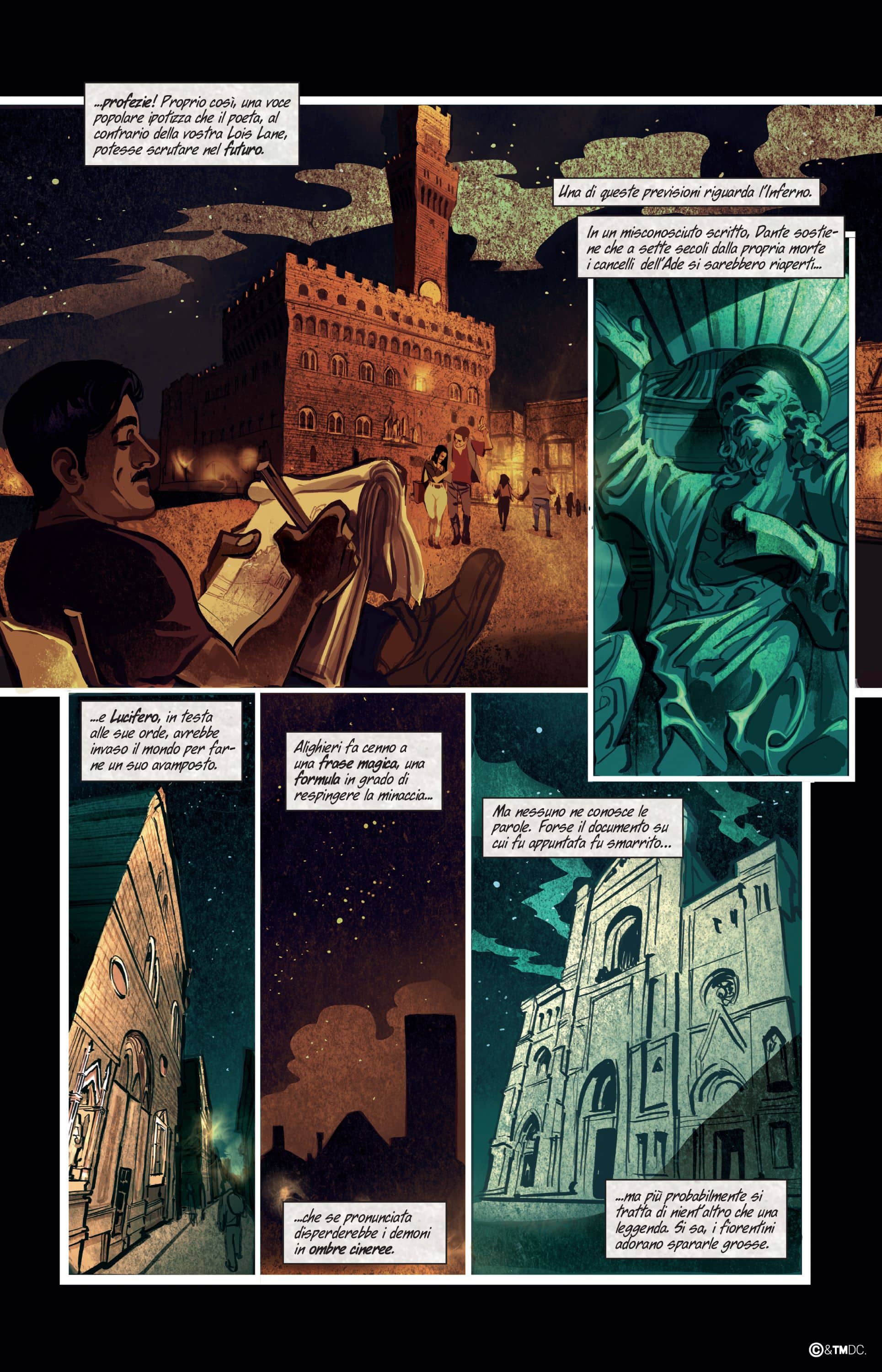 Una tavola tratta da Superman: Inferno di Marco Nucci e Fabio Celoni Una tavola tratta da Superman: Inferno di Marco Nucci e Fabio Celoni