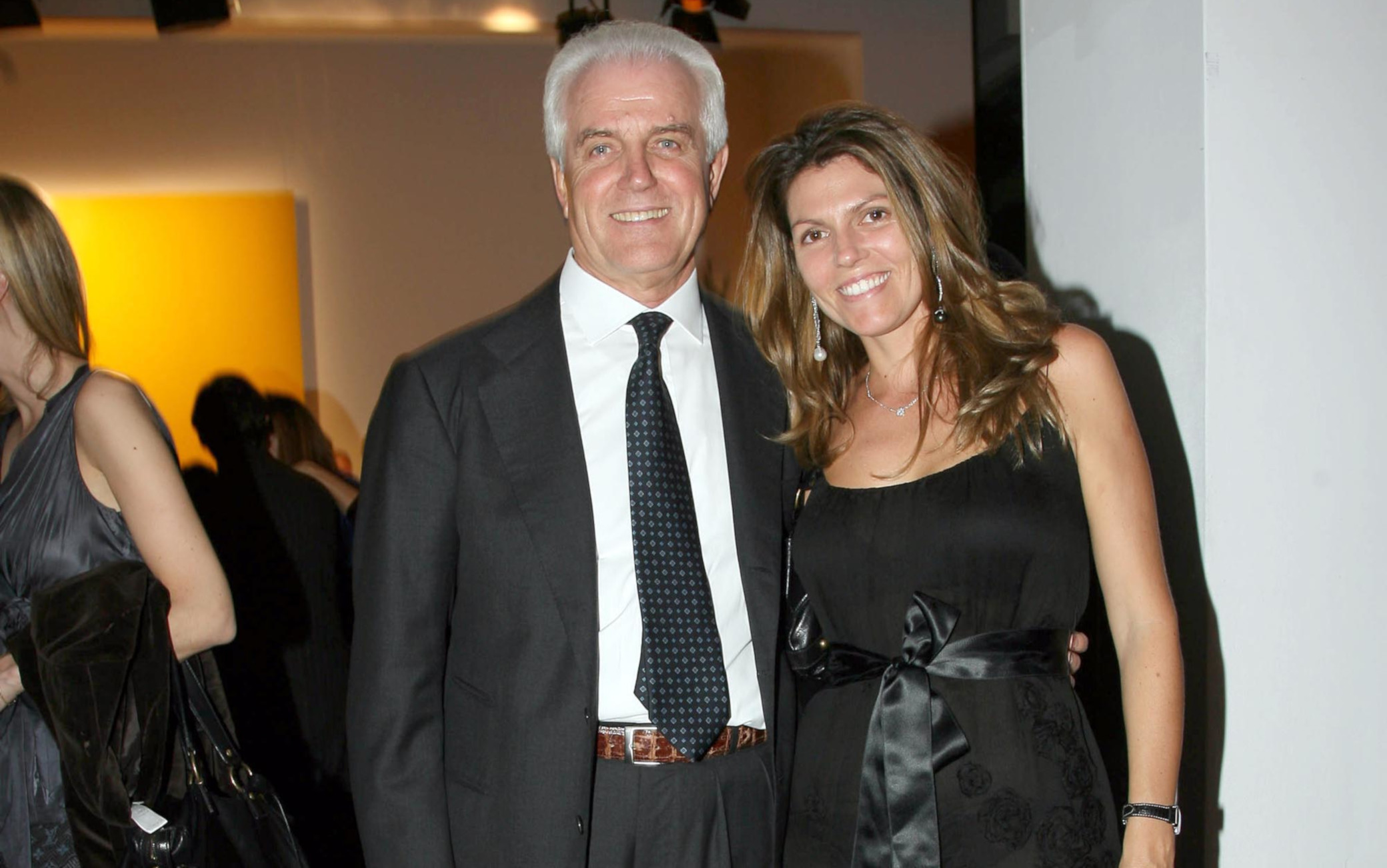 Gilberto Benetton and Sabrina during United Colors of Benetton 40th Anniversary Fashion Show at Centre Pompidou in Paris, France. (Photo by Daniele Venturelli/WireImage)