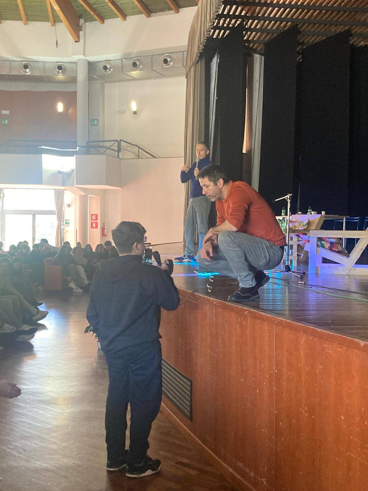 Pablo Trincia e Omar Schillaci al liceo Maior di Pescara Pablo Trincia e Omar Schillaci al liceo Maior di Pescara