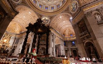 Pope Francis leads a  Easter Vigil mass  in St. Peter's Basilica at the Vatican, 8 April 2023. ANSA/GIUSEPPE LAMI