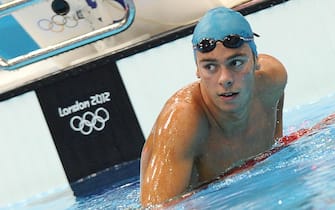 Gregorio Paltrinieri of Italy looks at result board after the heat 2 of the Men's 1500m Freestyle event during the Swimming competition held at the Aquatics Center during the London 2012 Olympic Games in London, Britain, 03 August 2012.
ANSA/ETTORE FERRARI