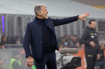 SS Lazio's coach Marco Baroni during the Coppa Italia quarterfinal soccer match between FC Inter and SS Lazio, in Milan, Italy, 25 February 2025. ANSA / ROBERTO BREGANI