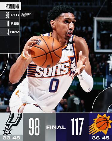 PHOENIX SUNS-SAN ANTONIO SPURS 117-98