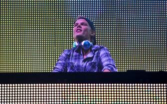 TORONTO, ON - AUGUST 05:  AVICII (Tim Bergling) performs at 2012 Veld Music Festival on August 5, 2012 in Toronto, Canada.  (Photo by Sonia Recchia/WireImage)