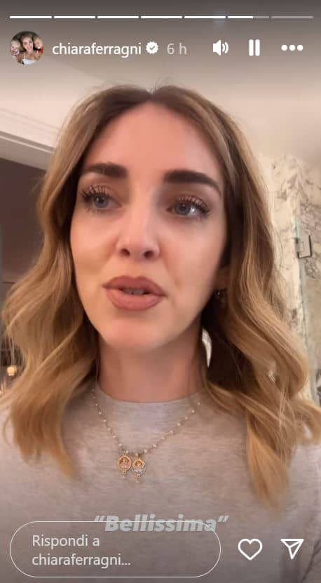 Chiara Ferragni sulle sue storie Instagram