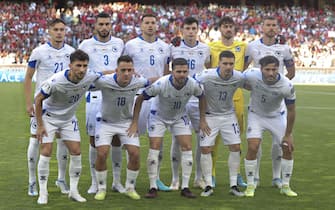 epa10697303 The starting eleven of Bosnia-Herzegovina poses for the group photo prior the UEFA Euro 2024 qualifying soccer match between Portugal and against Bosnia-Herzegovina in Lisbon, Portugal, 17 June 2023.  EPA/MANUEL DE ALMEIDA