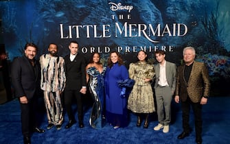 LOS ANGELES, CALIFORNIA - MAY 08: (L-R) Javier Bardem, Daveed Diggs, Jonah Hauer-King, Halle Bailey, Melissa McCarthy, Awkwafina, Jacob Tremblay and Alan Menken attend the World Premiere of Disney's live-action feature "The Little Mermaid" at the Dolby Theatre in Los Angeles, California on May 08, 2023. (Photo by Alberto E. Rodriguez/Getty Images for Disney)