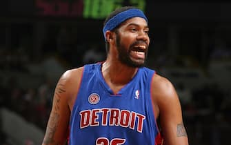 CHICAGO - NOVEMBER 8:  Rasheed Wallace #36 of the Detroit Pistons reacts during a game against the Chicago Bulls at the United Center on November 8, 2007 in Chicago, Illinois.  The Bulls won 97-93.  NOTE TO USER: User expressly acknowledges and agrees that, by downloading and/or using this Photograph, User is consenting to the terms and conditions of the Getty Images License Agreement. Mandatory Copyright Notice: Copyright 2007 NBAE (Photo by Gary Dineen/NBAE via Getty Images) 